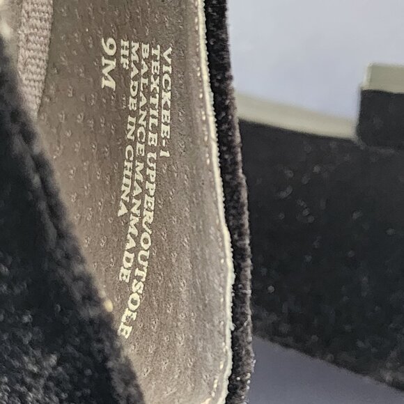 Adrienne Vittadini Black Velvet Crystal Buckle Flats Victorian Glam | 2YK size 9 - Picture 8 of 16